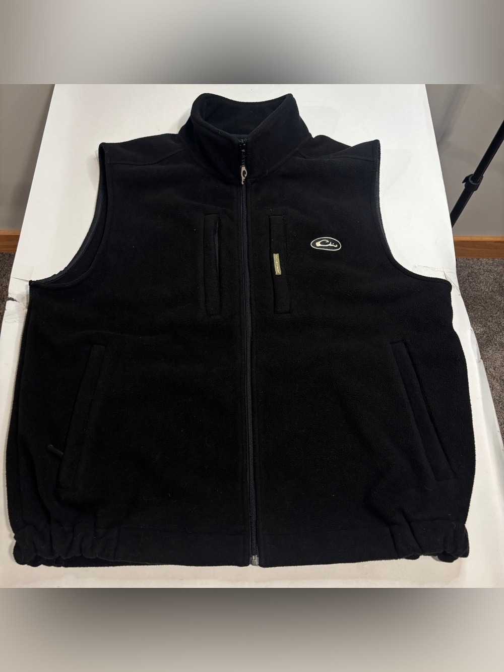 Drake Waterfowl Vest Mens XL MST Windproof Layering Fleece Black Magnattach
